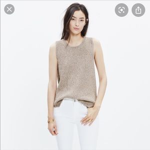 Madewell Oatmeal Tan Sleeveless Sweater Tunic